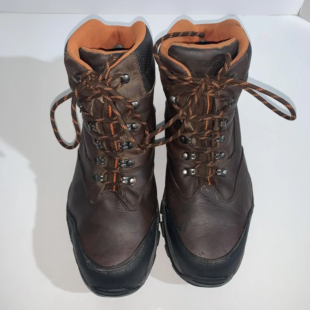 Wolverine Boots Mens Size 12W Brown Leather Waterproof Steel Toe Work W04978